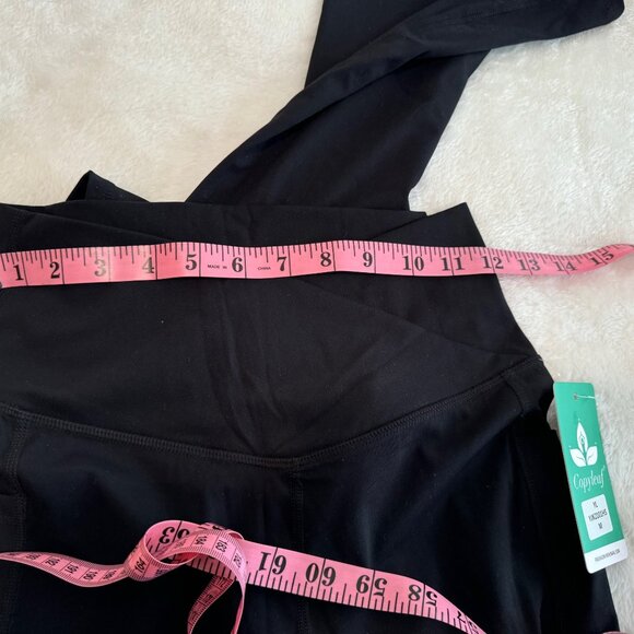 Copyleaf NWT Black Crossover Waisted Flared Legging Yoga Pants Size M - Picture 12 of 14